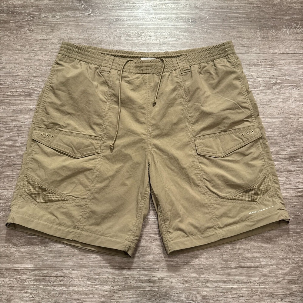 Columbia Shorts Mens Large‎ Beige Cargo PFG Performance Fish Outdoor Adult 9"